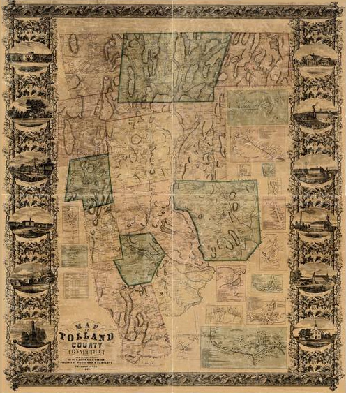 old map of Tolland County